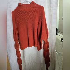 Hyfve Bubble Sleeve Knit Sweater Long Sleeve Womens